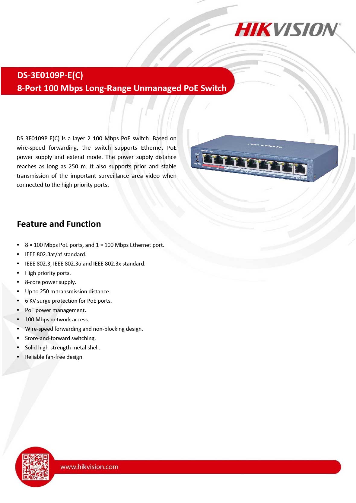 Powerful Hikvision 8 Ports Poe Switch In Johor